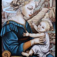 LA VIERGE A L'ENFANT- Rf Filippo Lippi, acryl/toile 50x70cm