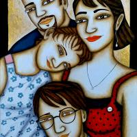 PORTRAIT DE FAMILLE, acryl/toile 27x41cm