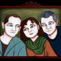 PORTRAIT DE FAMILLE, acryl/médium 37x28cm