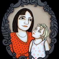 MERE et ENFANT, acryl/médium28x41cm