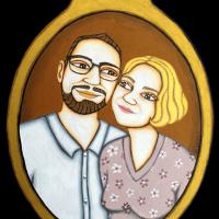 JEUNE COUPLE, acryl/médium23x32cm