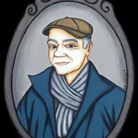 MICHEL, acryl/médium 17x24cm