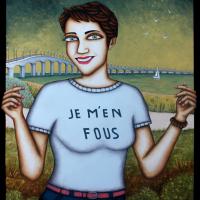 ÉLODIE sur L'ÎLE DE RÉ, acryl/toile 60x73cm