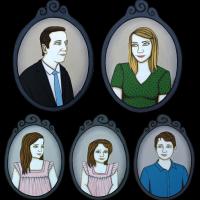 PORTRAIT DE FAMILLE, 5 acryl/médium 23x32cm et 17x24cm