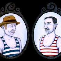 COUPLE, 2 acryl/médium 17x23cm