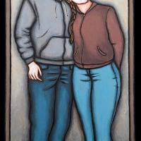 POTRAIT DE COUPLE, acryl/médium 18x36cm