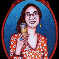 FRANCOISE, acryl/médium 34x48cm