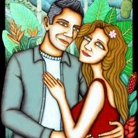 PORTRAIT DE COUPLE, acryl/toile 50x60cm