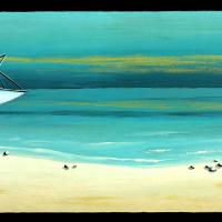 MARINE, acryl/médium 47,5x14,5cm